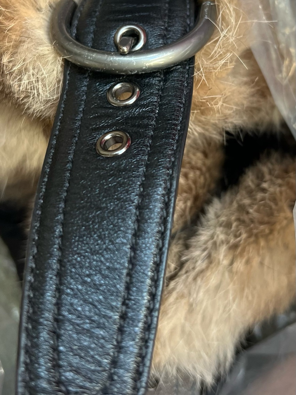 Coach Black Quilted Hobo with Natural Fur Trim - Picture 14 of 16